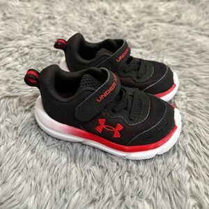 Under Armour Velcro Sneakers Black Red Toddler 5c